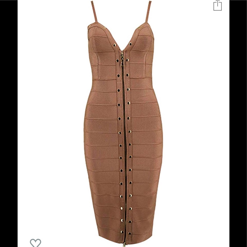 Tan bandage dress